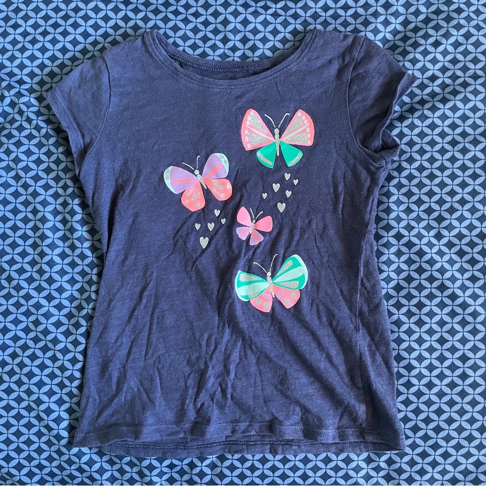 Jumping Beans Softest Tee Cotton Butterfly Girl’s Tee Girl’s S(6) Soft